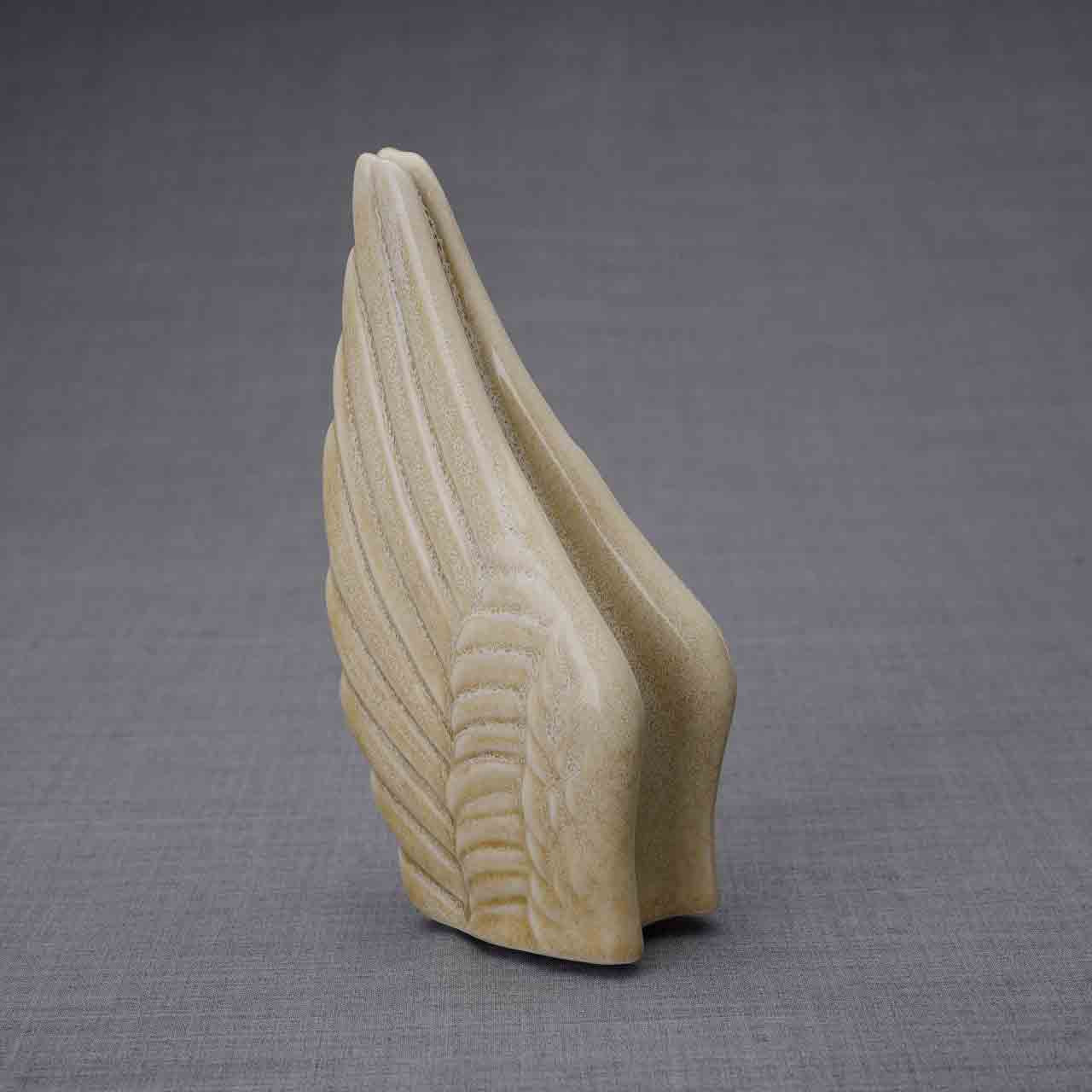 Angel Wings Small Urn for Ashes in Light Sand