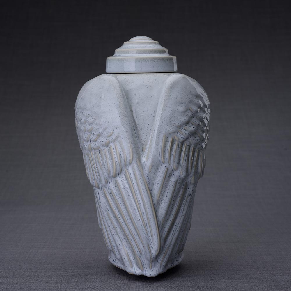 Angel Wings Adult Cremation Urn for Ashes in Grey