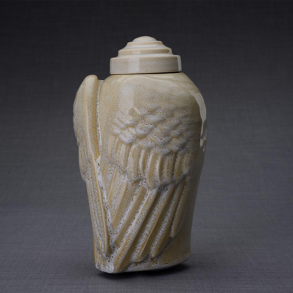 Angel Wings Adult Cremation Urn for Ashes in Light Sand