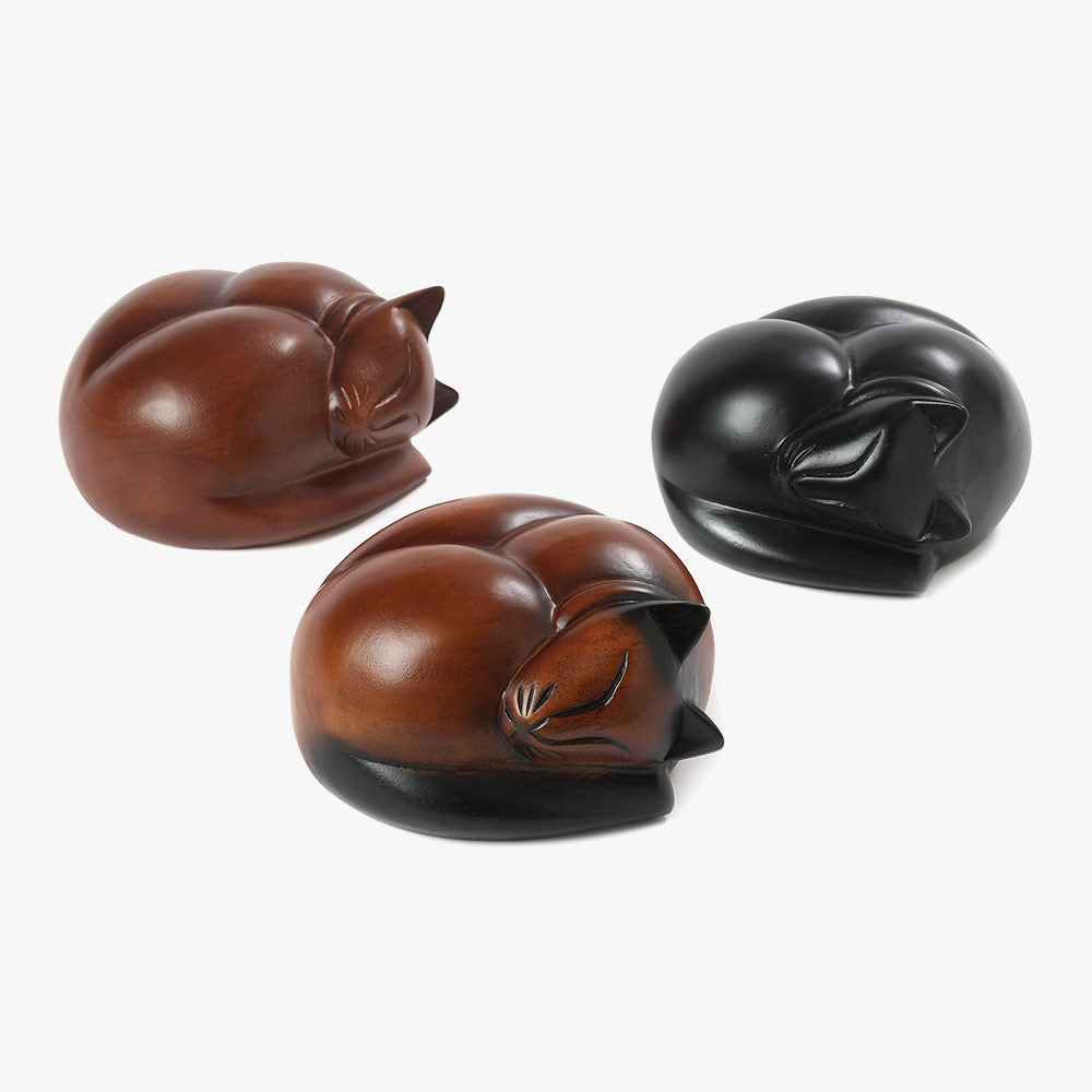 Sleeping Cat Urn for Ashes - Brown Colourpoint