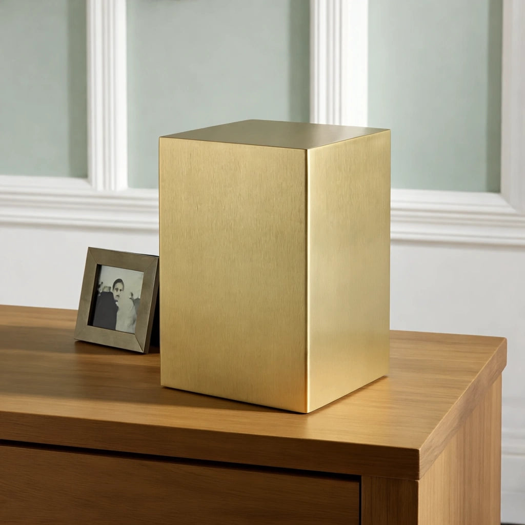 Beaumont Stainless Steel Adult Cremation Urn for Ashes in Gold