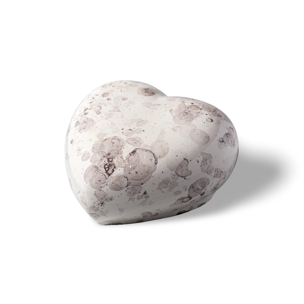 Big Heart Classic Urn for Ashes in White Marble