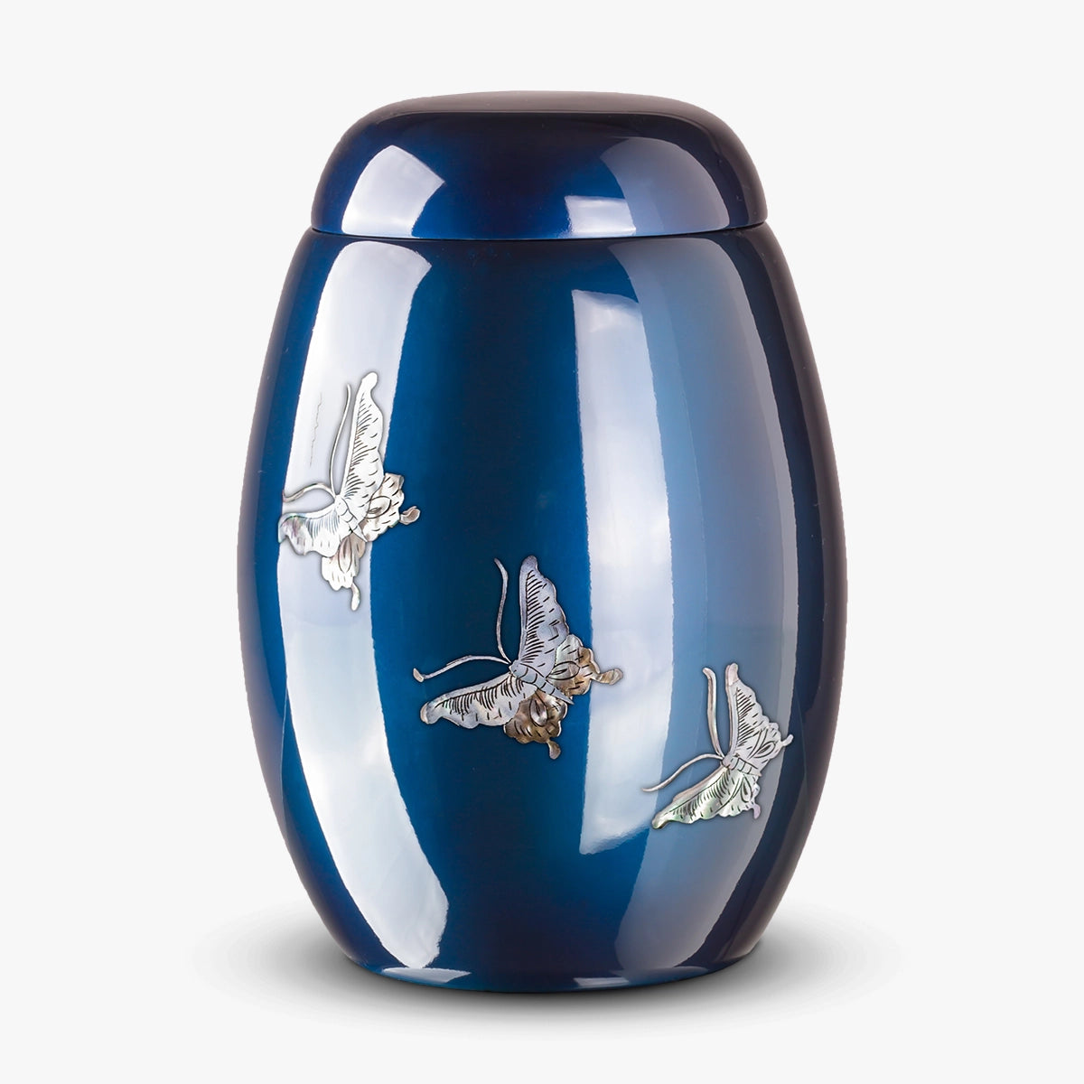 butterfly fibreglass adult cremation urn for ashes in blue