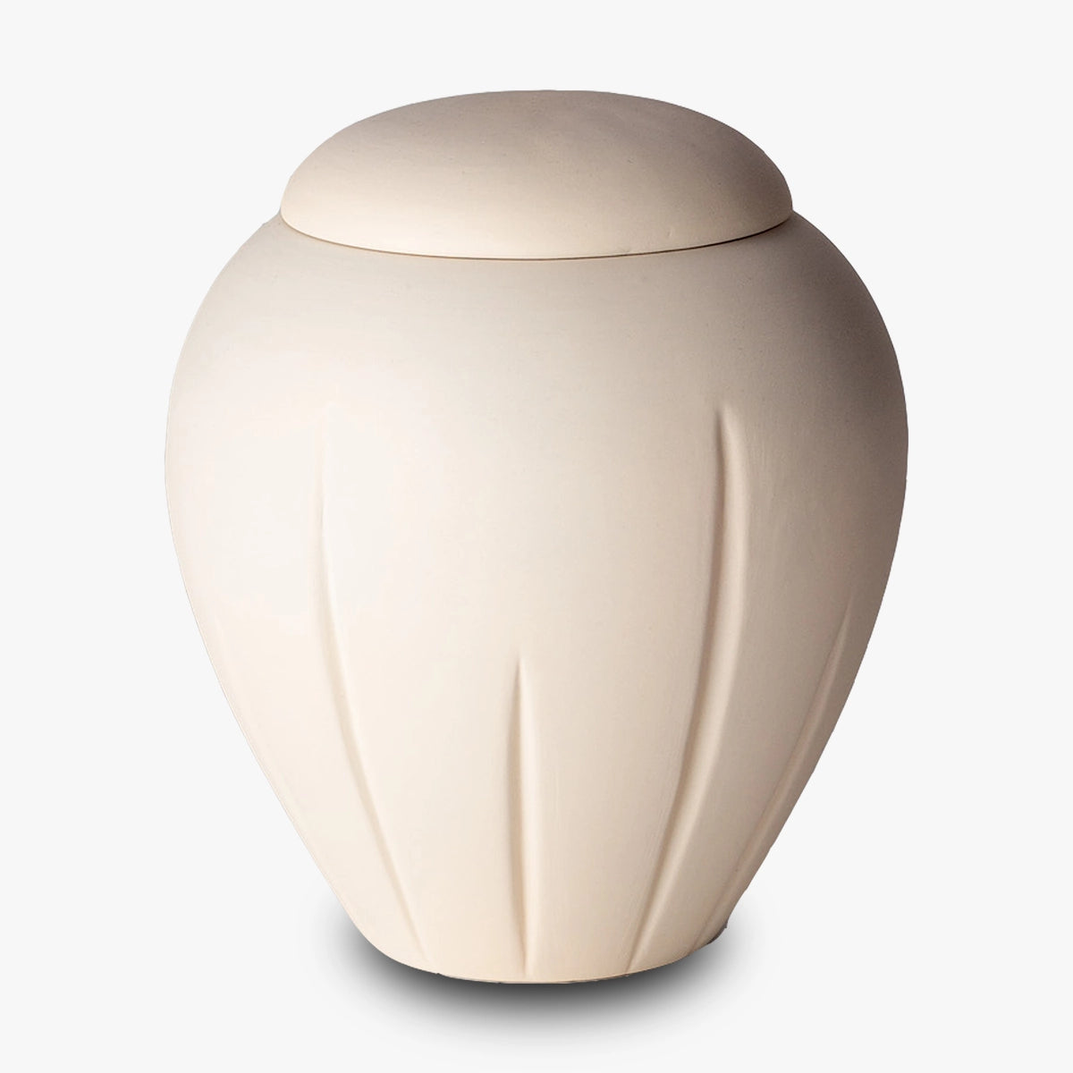 classic adult biodegradable urn for ashes in ivory