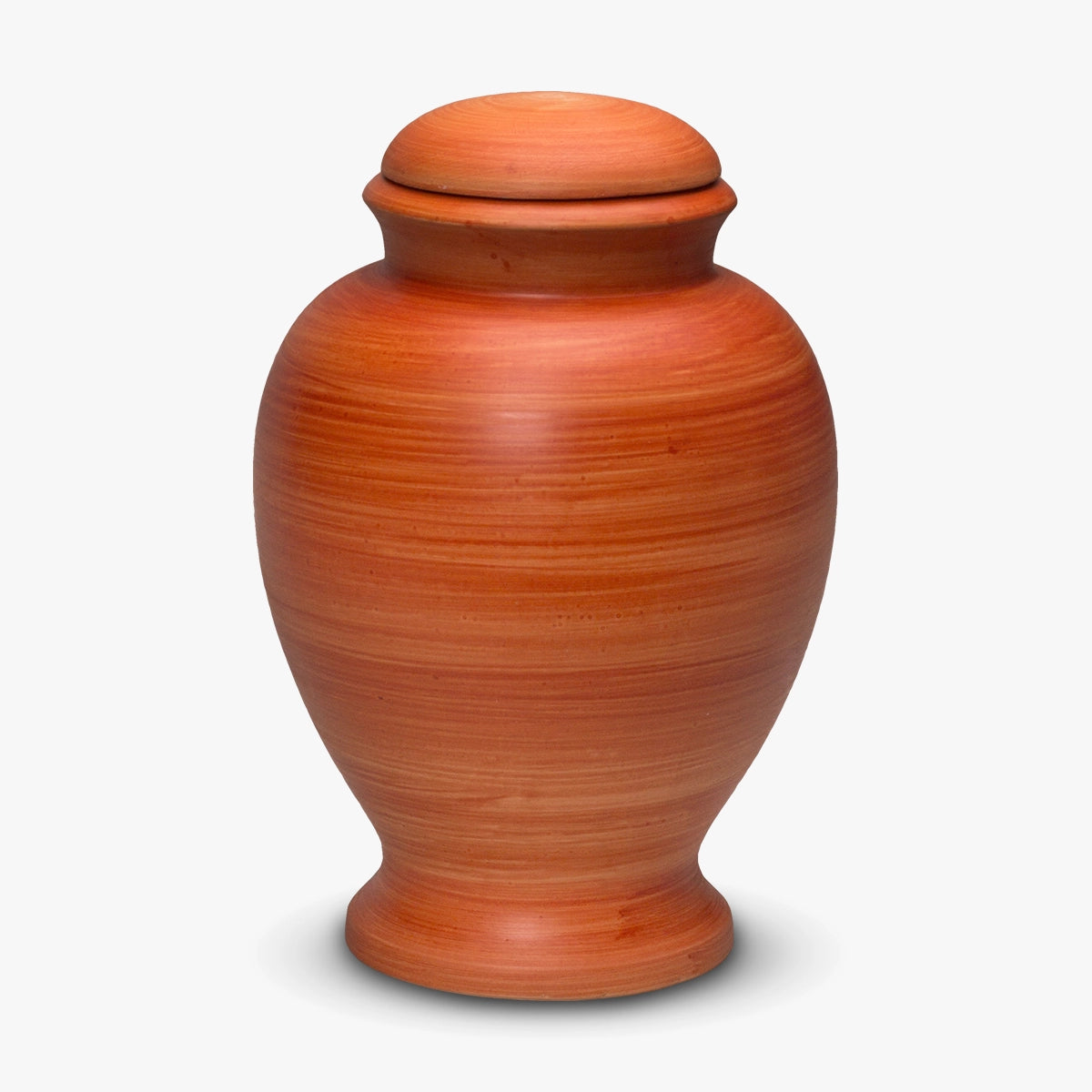 classic adult biodegradable urn for ashes in terracotta