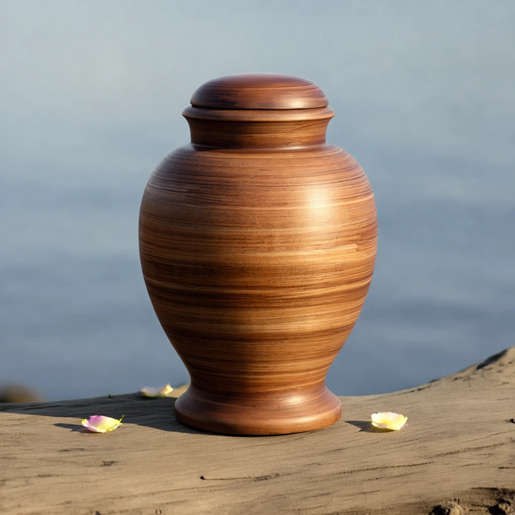 Classic Adult Biodegradable Urn for Ashes in Walnut