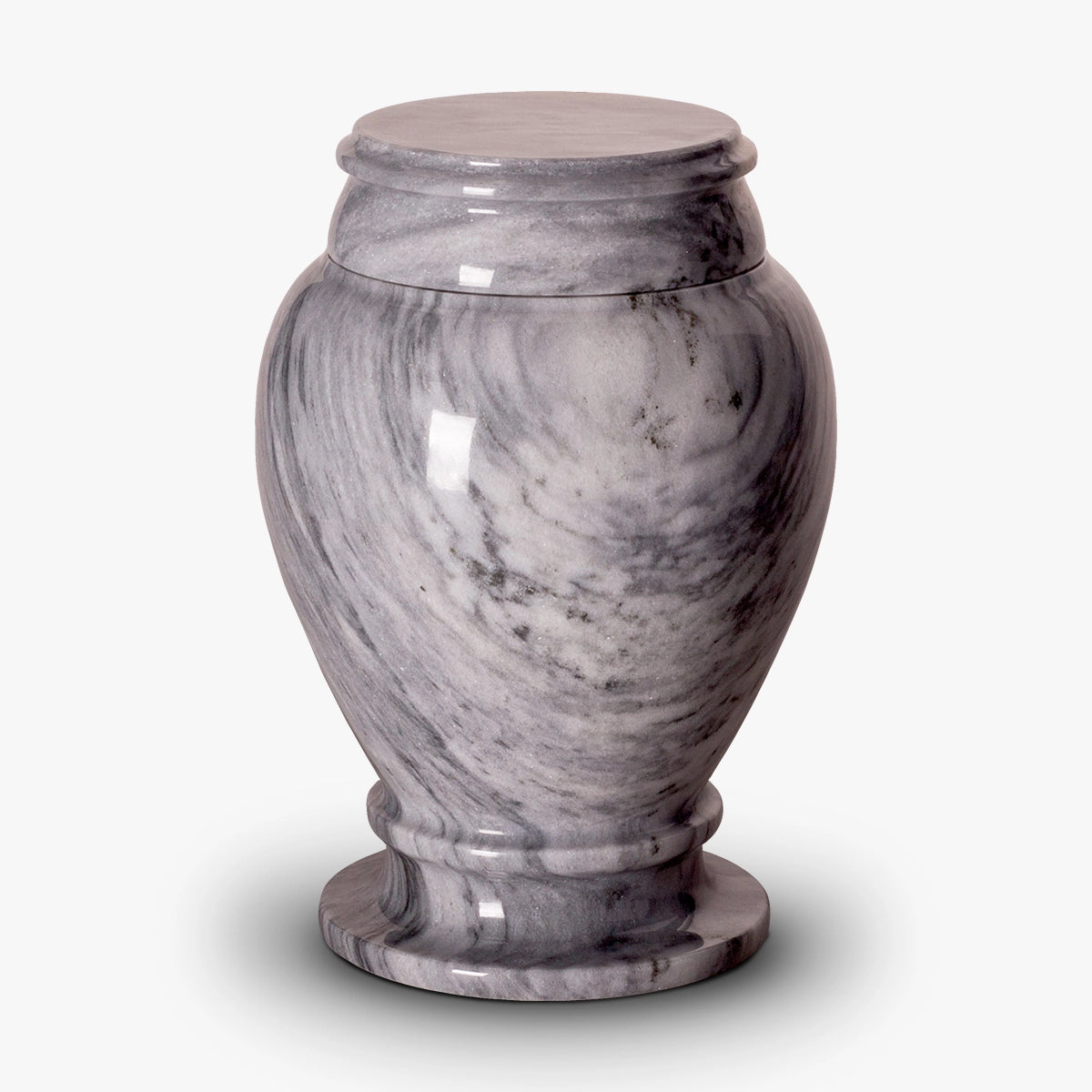 classic marble adult cremation urn for ashes in grey