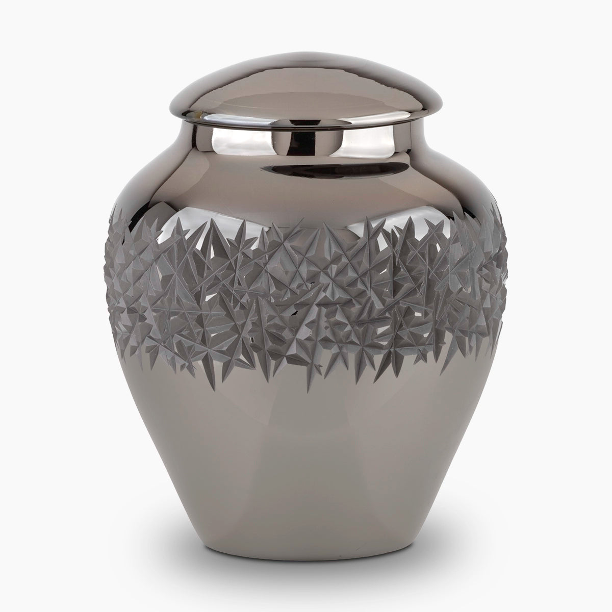crystal adult cremation urn for ashes in platinum grey