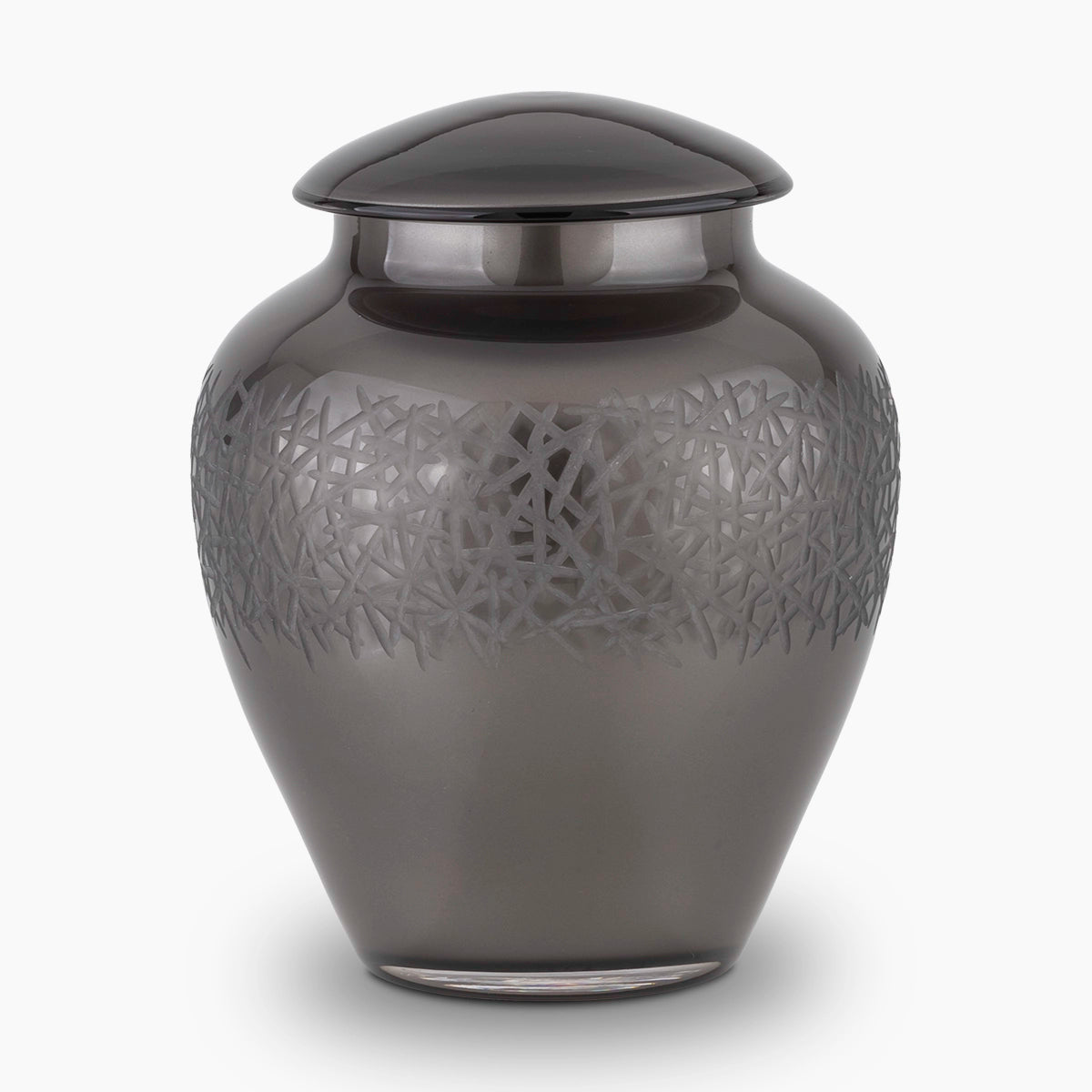 crystal adult cremation urn for ashes in smoky grey