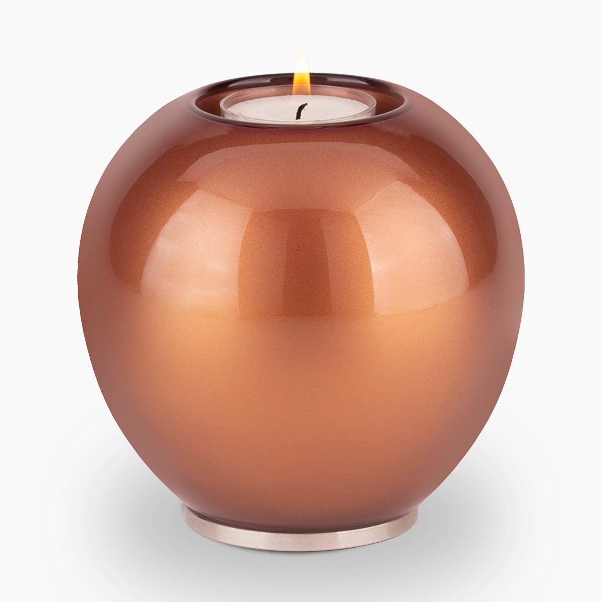 crystal candle small urn for ashes in rose gold