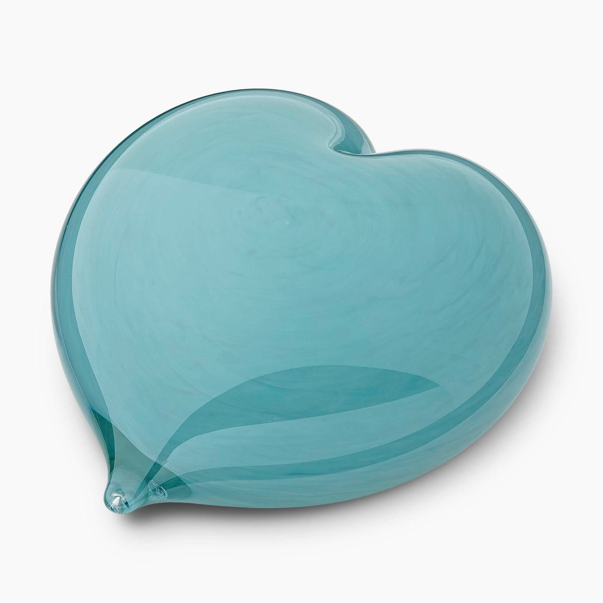 crystal heart small urn for ashes in aqua blue