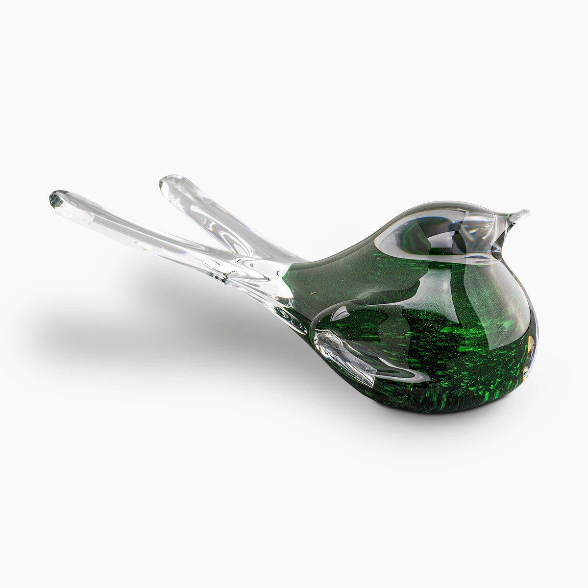 crystal songbird keepsake urn for ashes in green