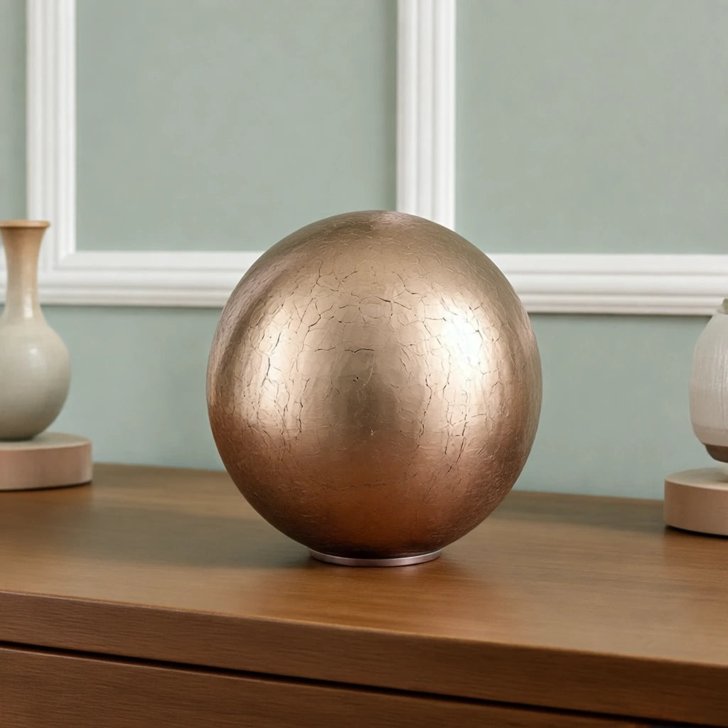 Crystal Sphere Adult Cremation Urn for Ashes in Gold