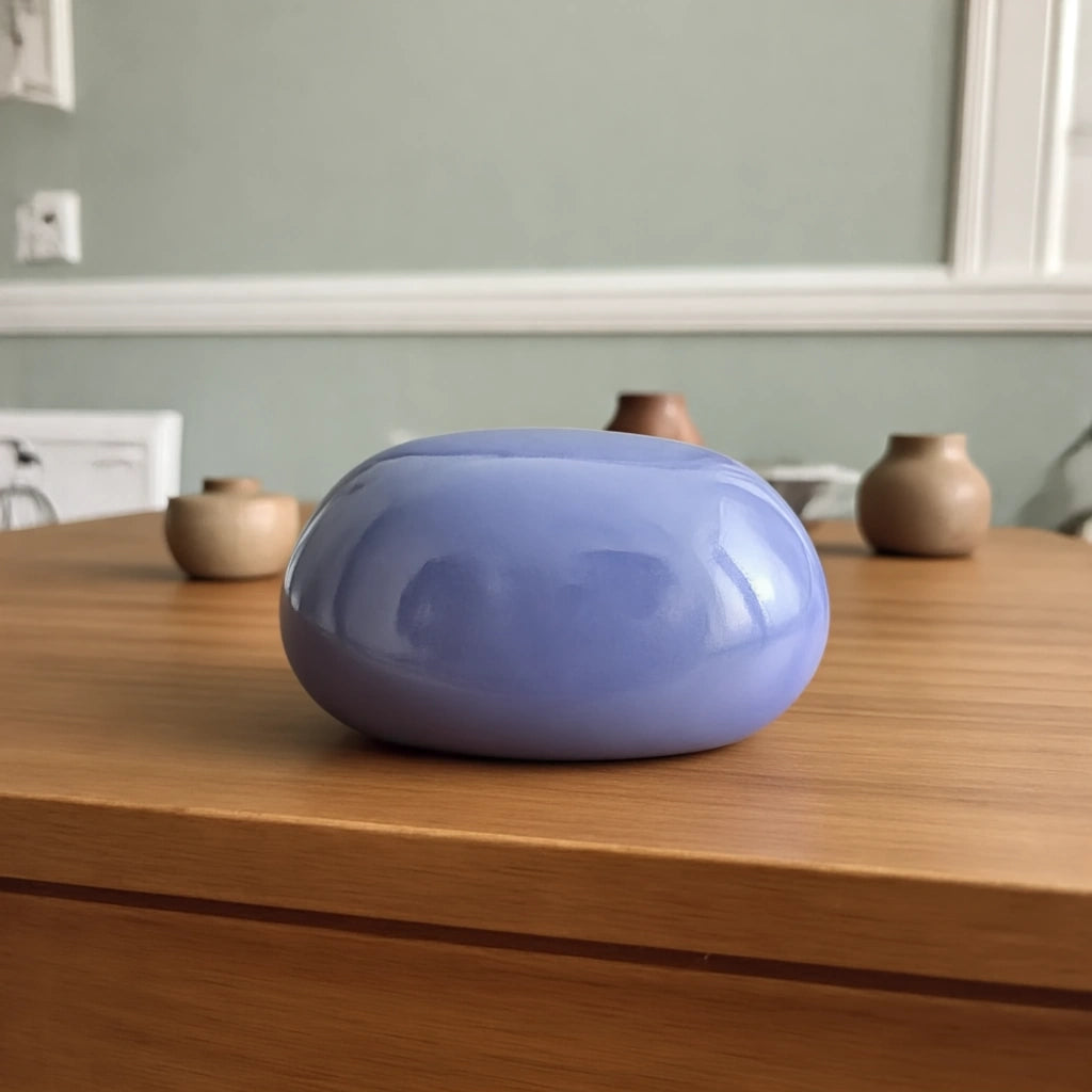 Cuddle Stone Keepsake Urn for Ashes in Light Blue