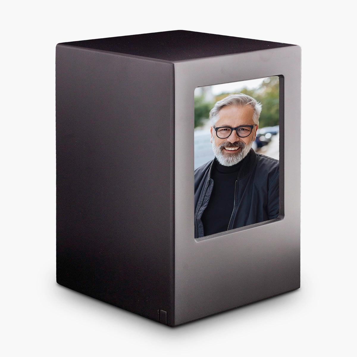 dark wood effect mdf photo frame adult cremation urn for ashes