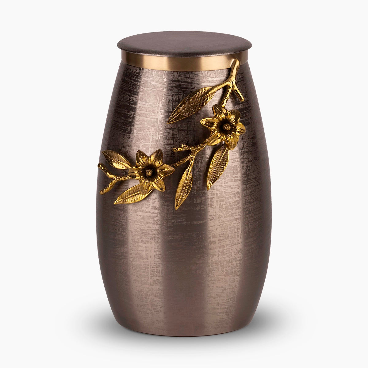 eternal bloom metal adult cremation urn for ashes in bronze and gold