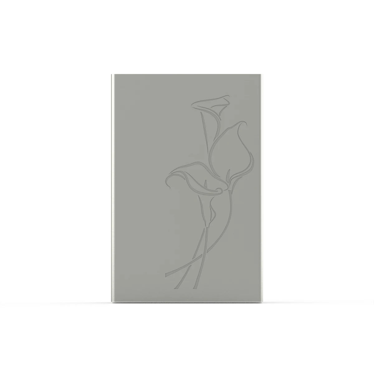 Floral Lily Adult Cremation Urn for Ashes in Stainless Steel
