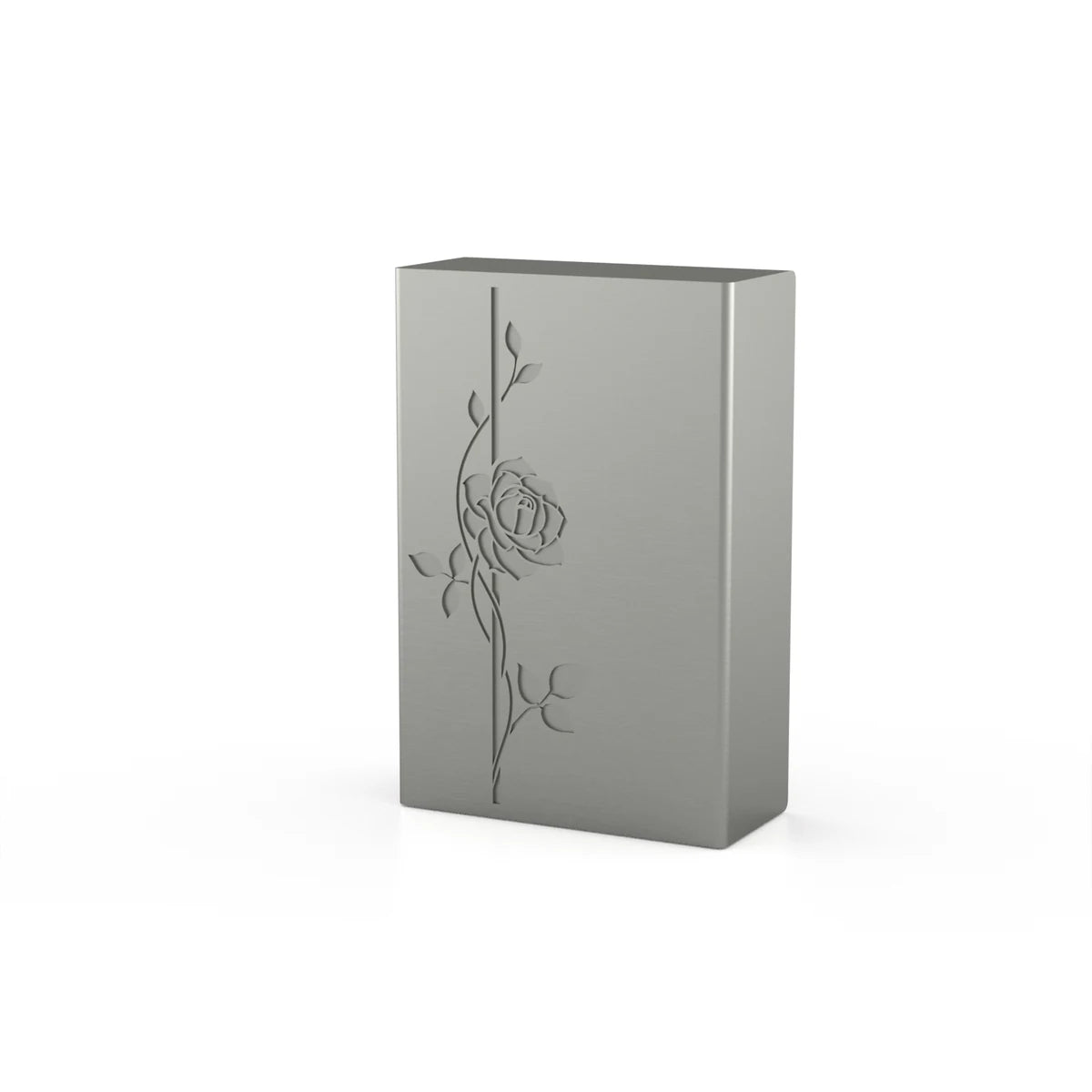 Floral Rose Adult Cremation Urn for Ashes in Stainless Steel