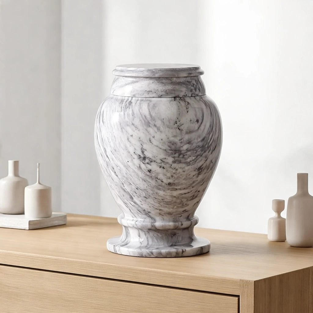 Grey Marble Pet Urn for Ashes