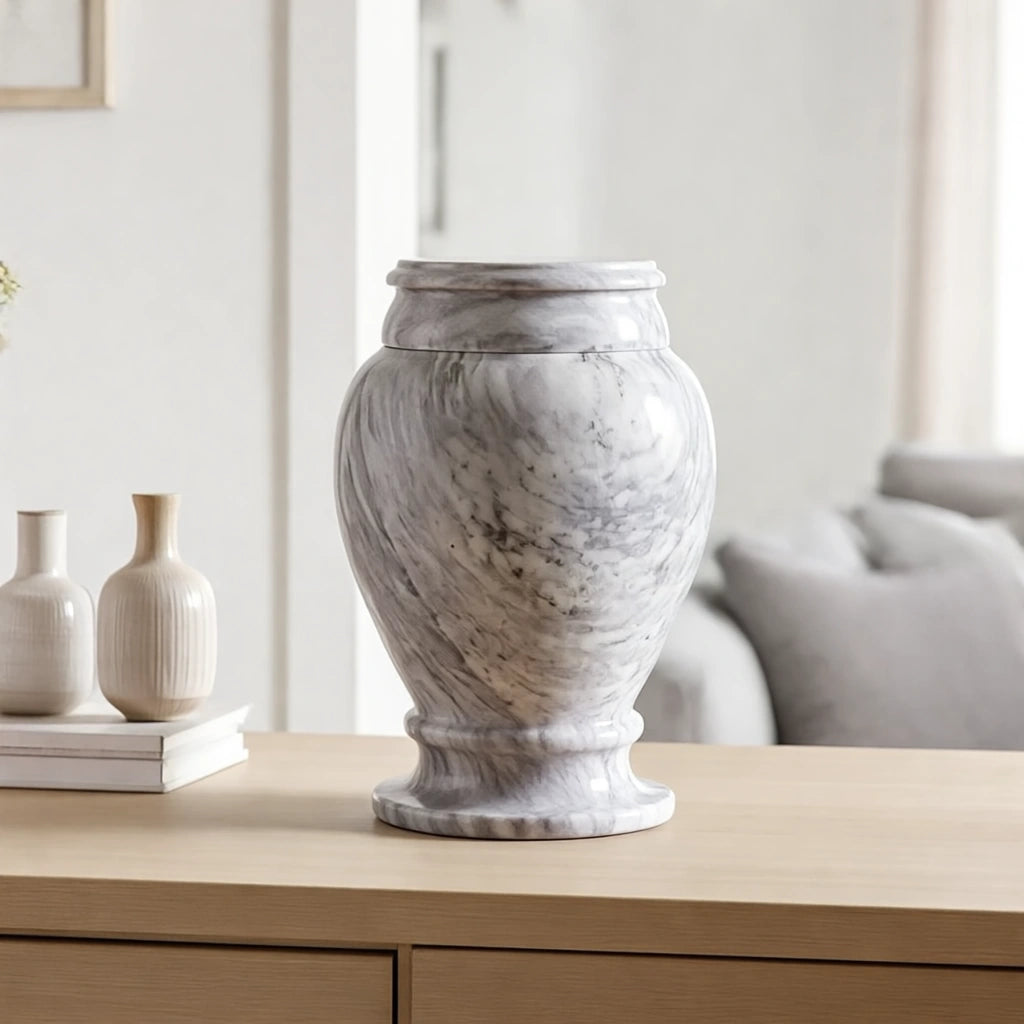 Grey Marble Pet Urn for Ashes