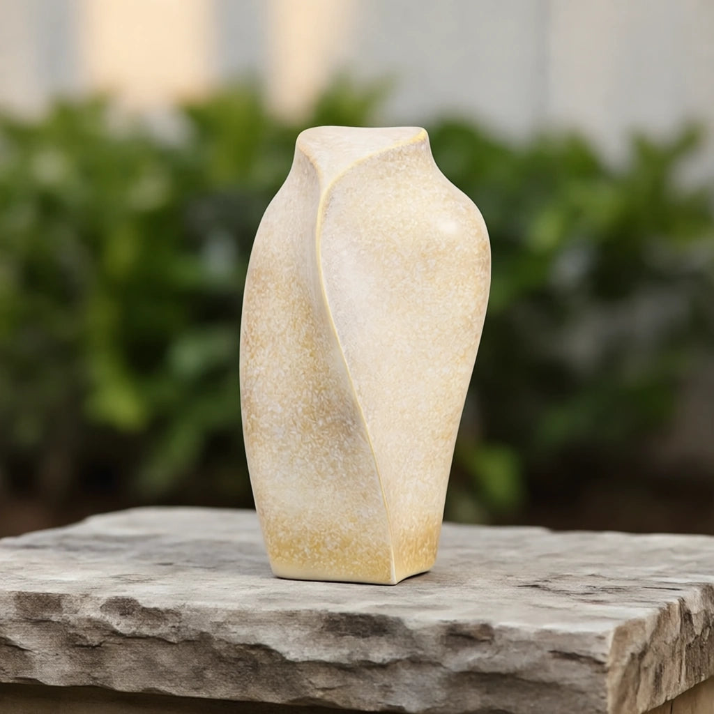 Heart to Heart Adult Cremation Urn for Ashes in Sandy White