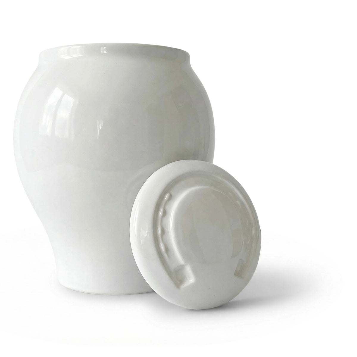 Horse Cremation Urn for Ashes in Pure White