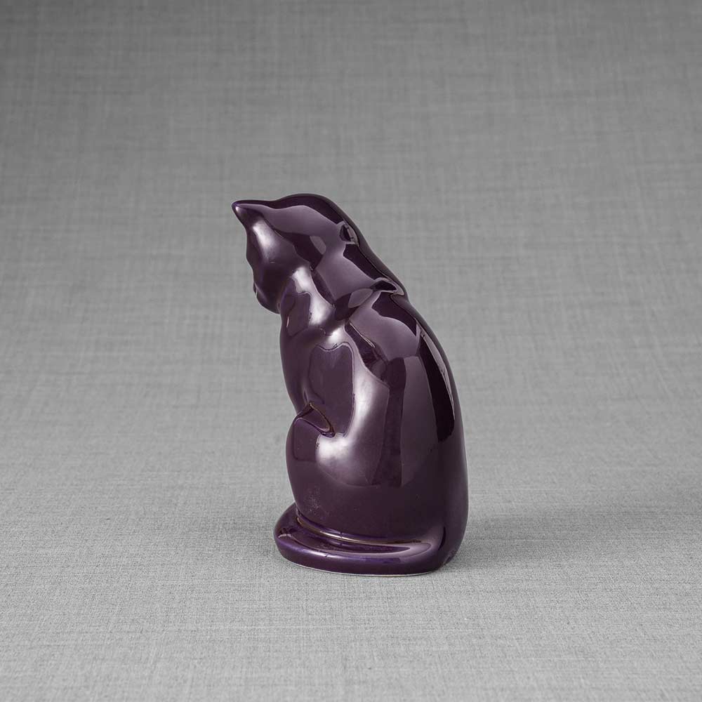 Kitten Urn For Ashes Violet Back Left