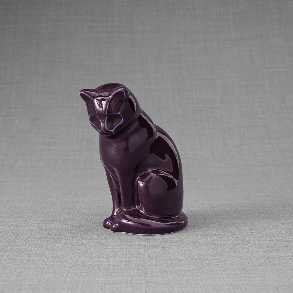 Kitten Urn For Ashes Violet Front Left