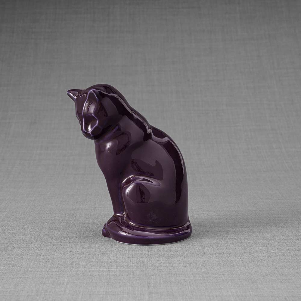 Kitten Urn For Ashes Violet Left