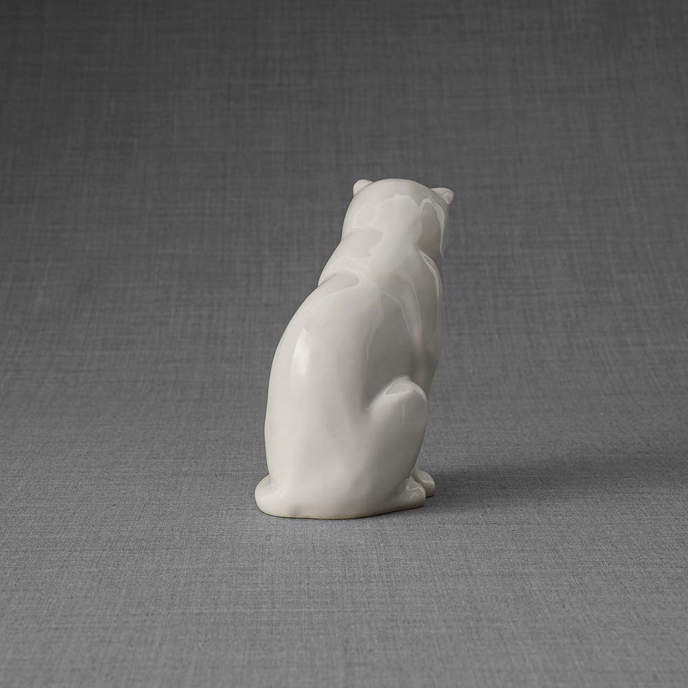 Kitten Urn For Ashes White Back Right