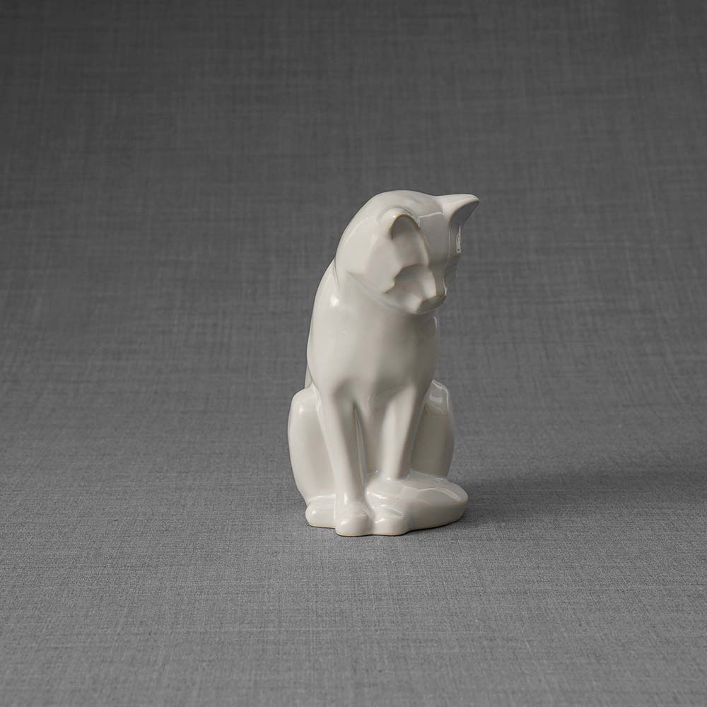Kitten Urn For Ashes White Front Right