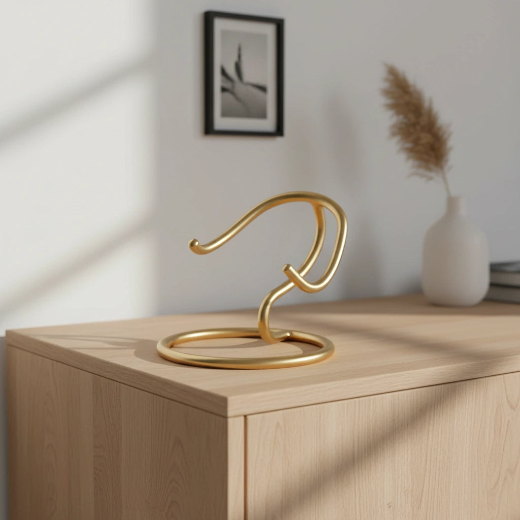Metal Pet Heart Keepsake Urn Display Stand in Gold