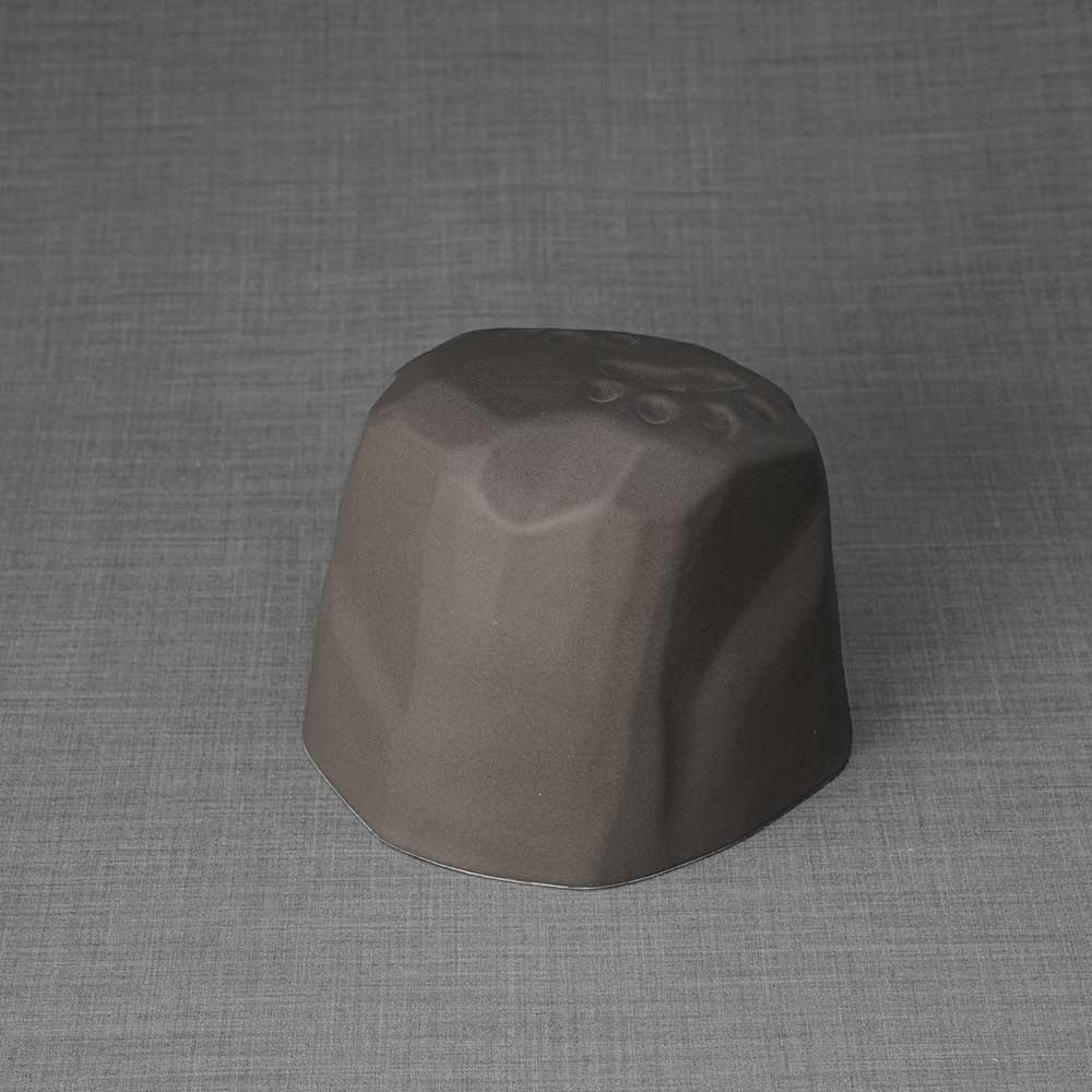 Paw Prints Dog Urn For Ashes Matte Grey Front