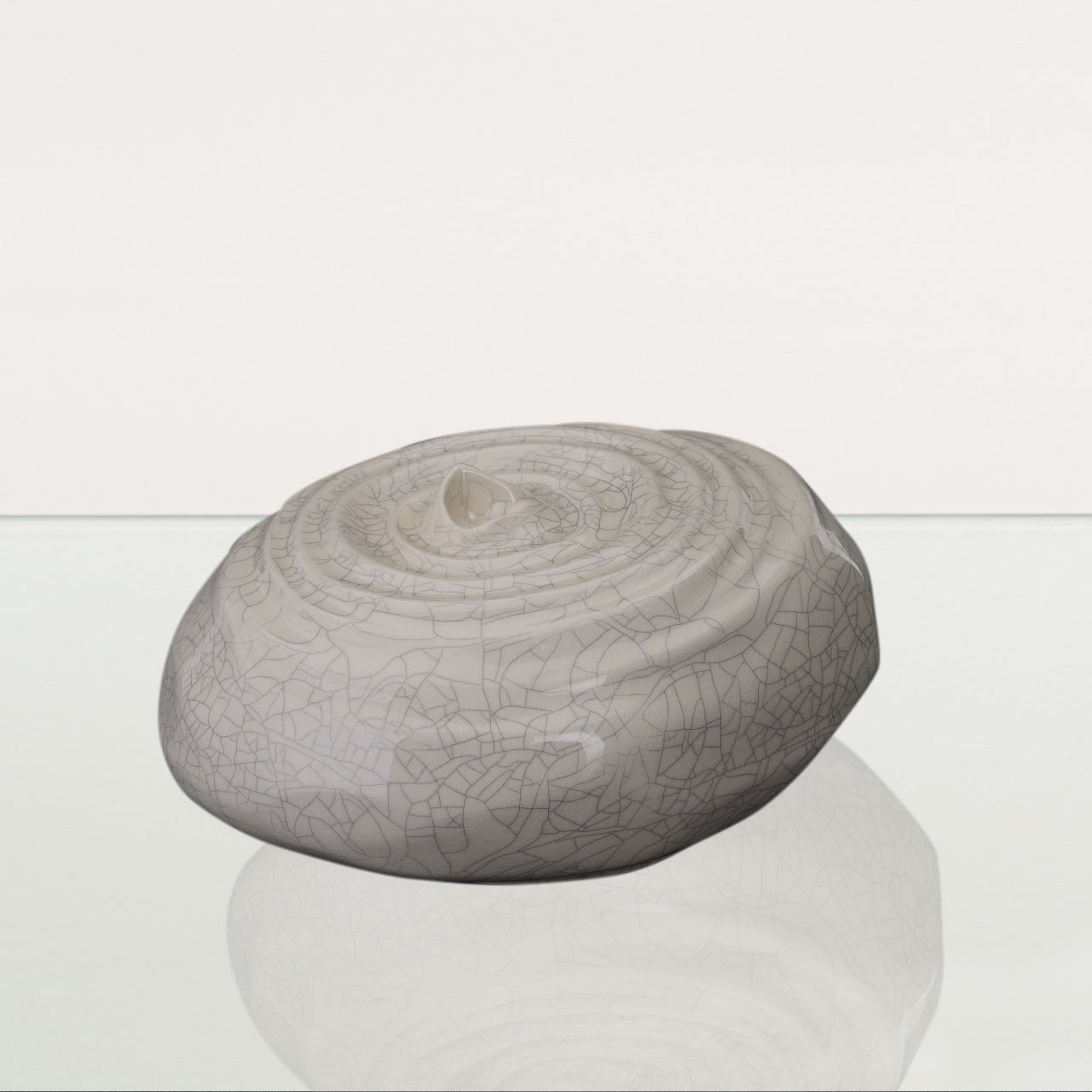 Ripples Adult Cremation Urn for Ashes in Crackle Glaze