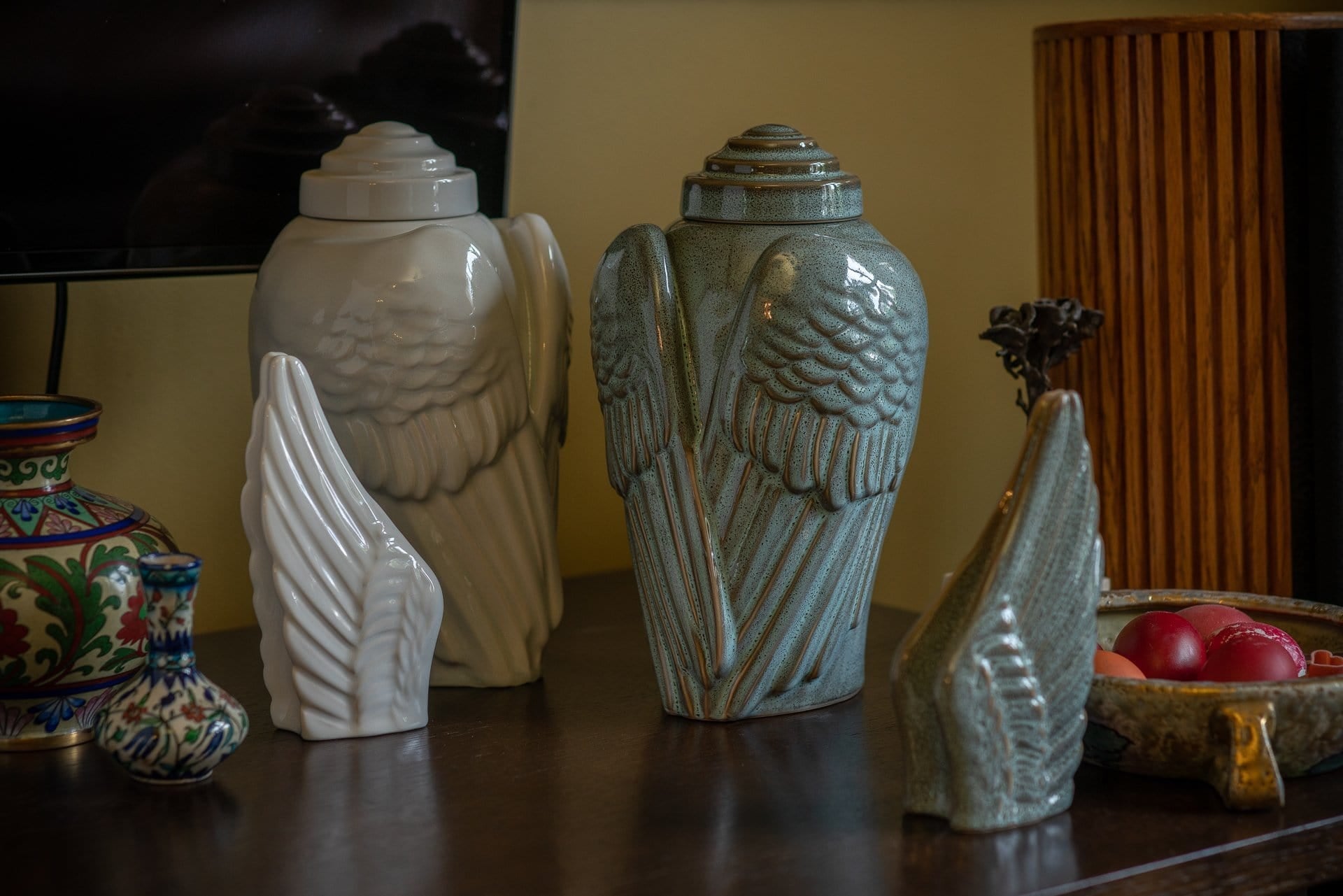 Angel Wings Adult Cremation Urn for Ashes in Black