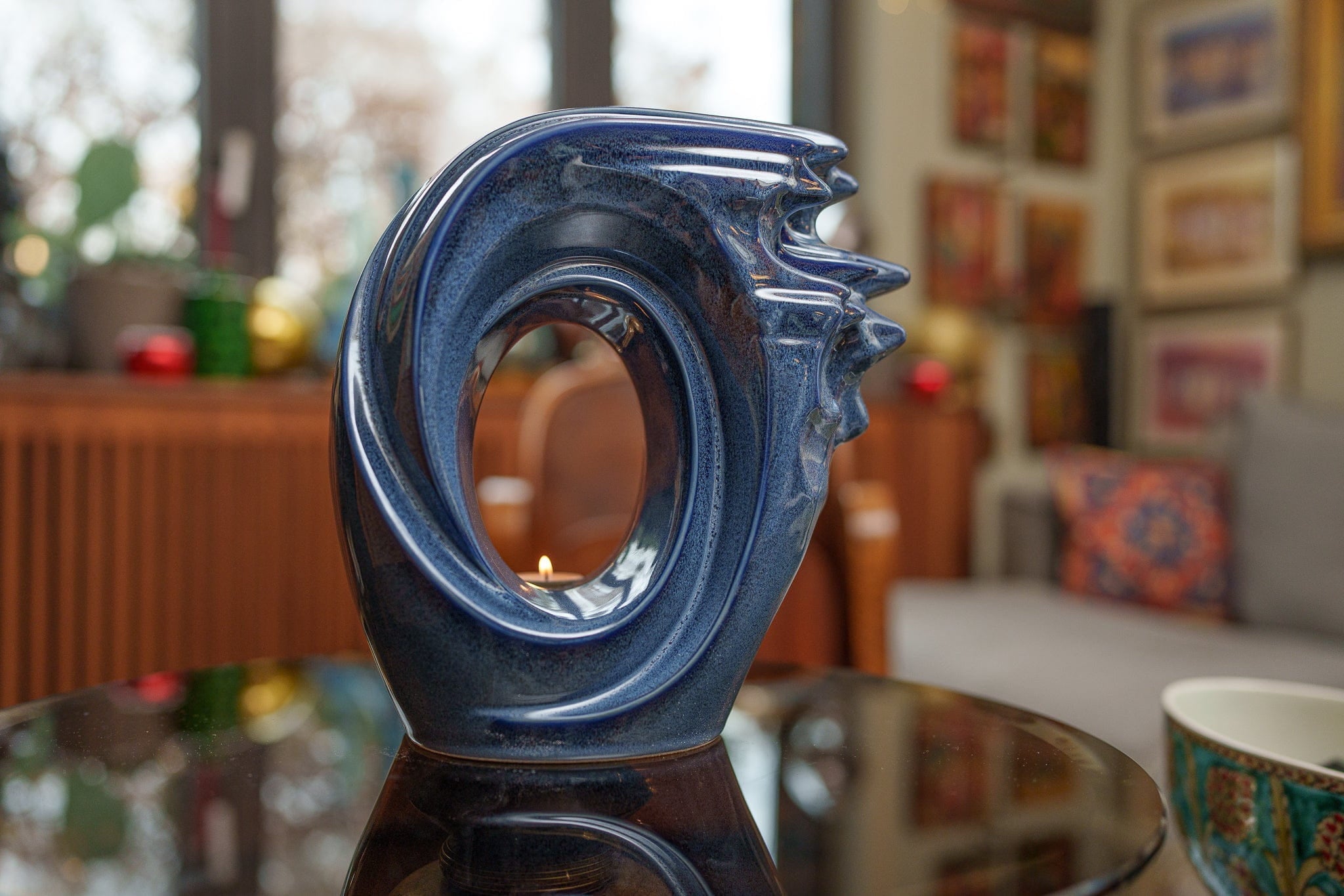 Zephyr Adult Cremation Urn for Ashes in Blue