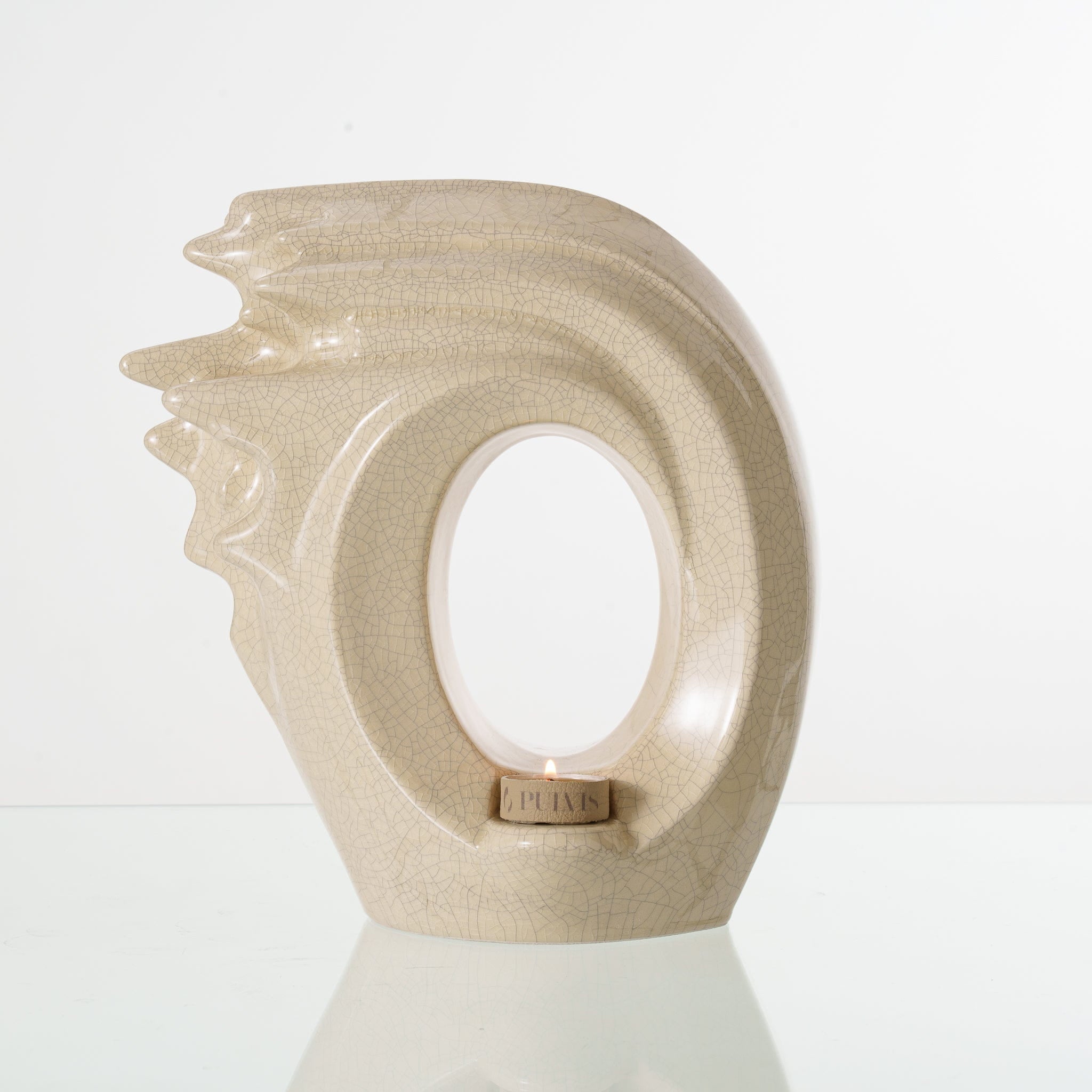 Zephyr Adult Cremation Urn for Ashes in Crackle Glaze