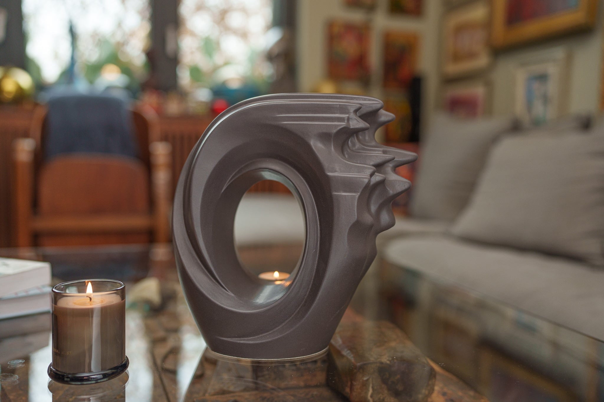 Zephyr Adult Cremation Urn for Ashes in Matte Grey