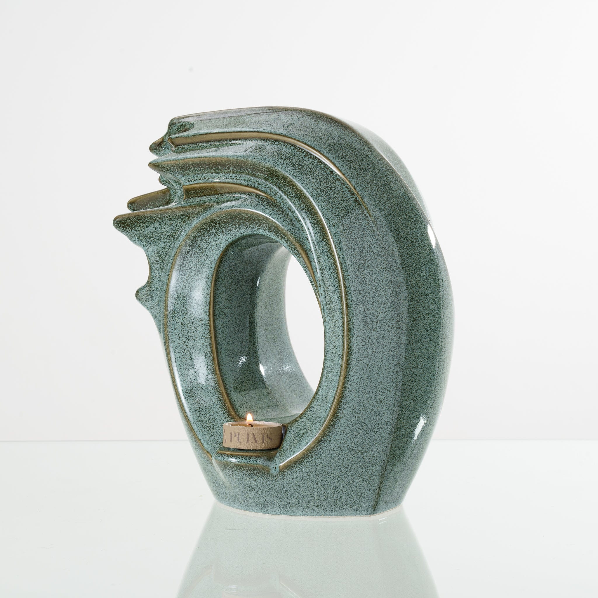 Zephyr Adult Cremation Urn for Ashes in Oily Green