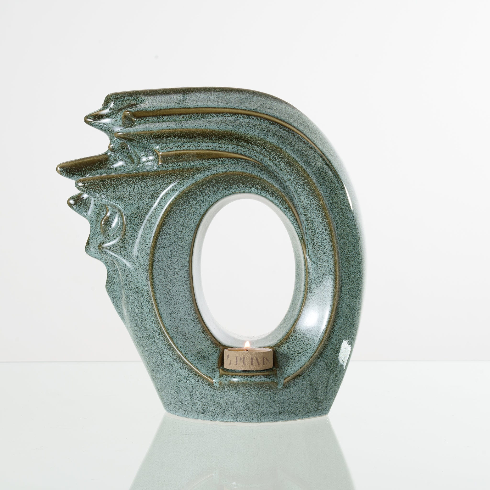 Zephyr Adult Cremation Urn for Ashes in Oily Green