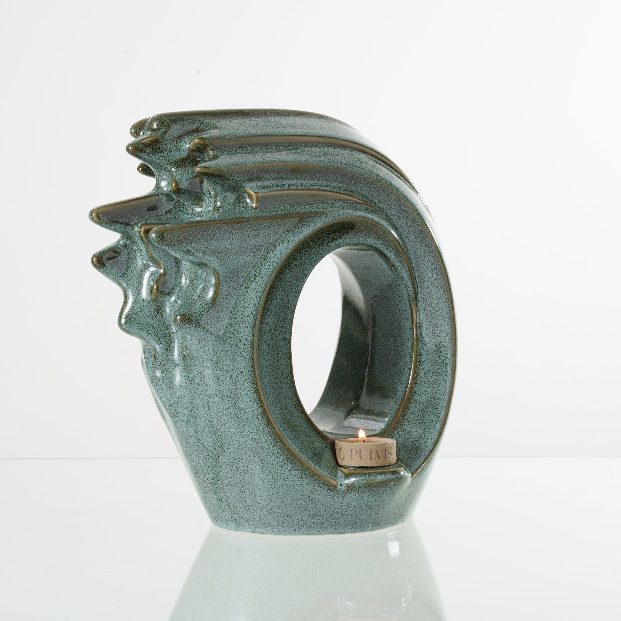 Zephyr Adult Cremation Urn for Ashes in Oily Green