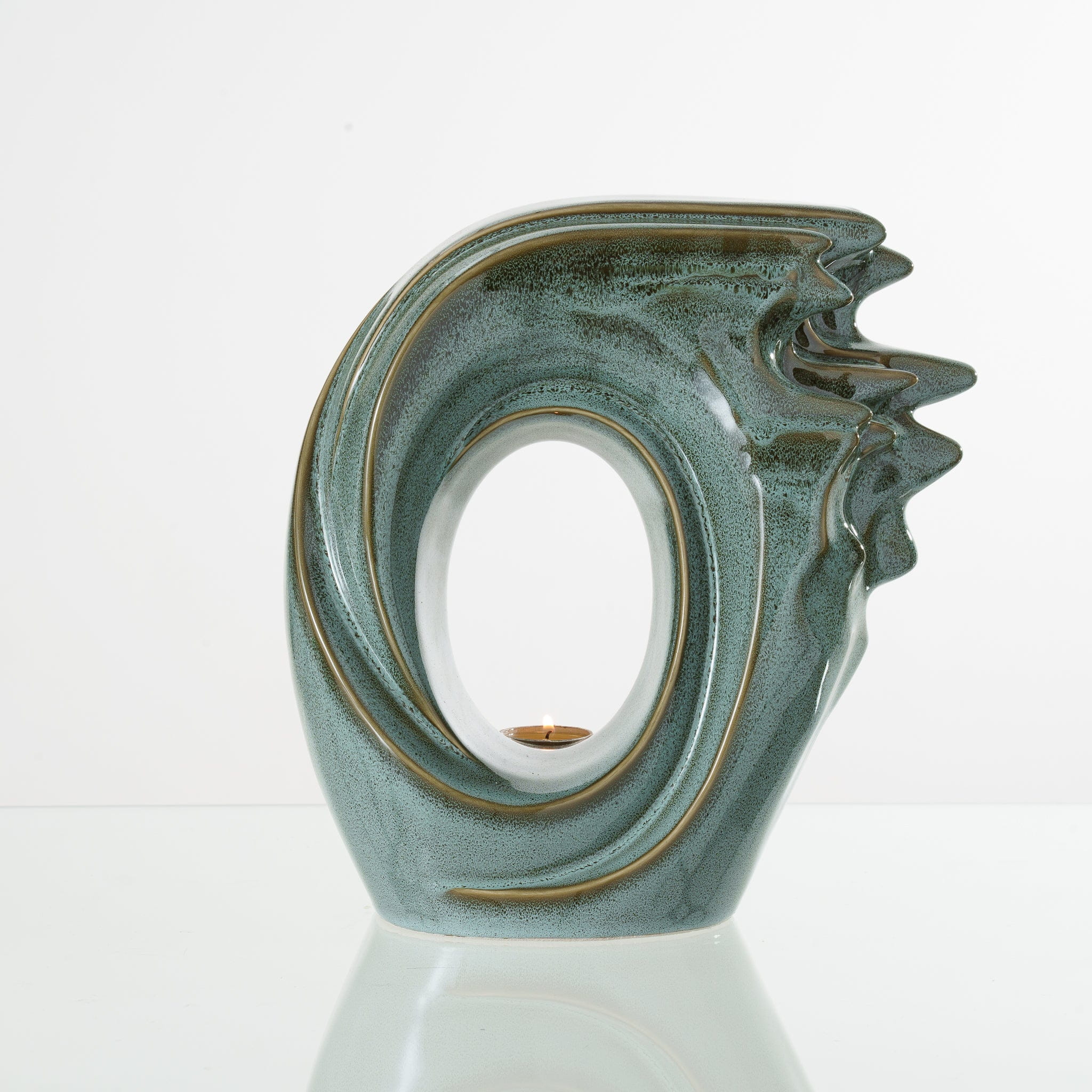 Zephyr Adult Cremation Urn for Ashes in Oily Green