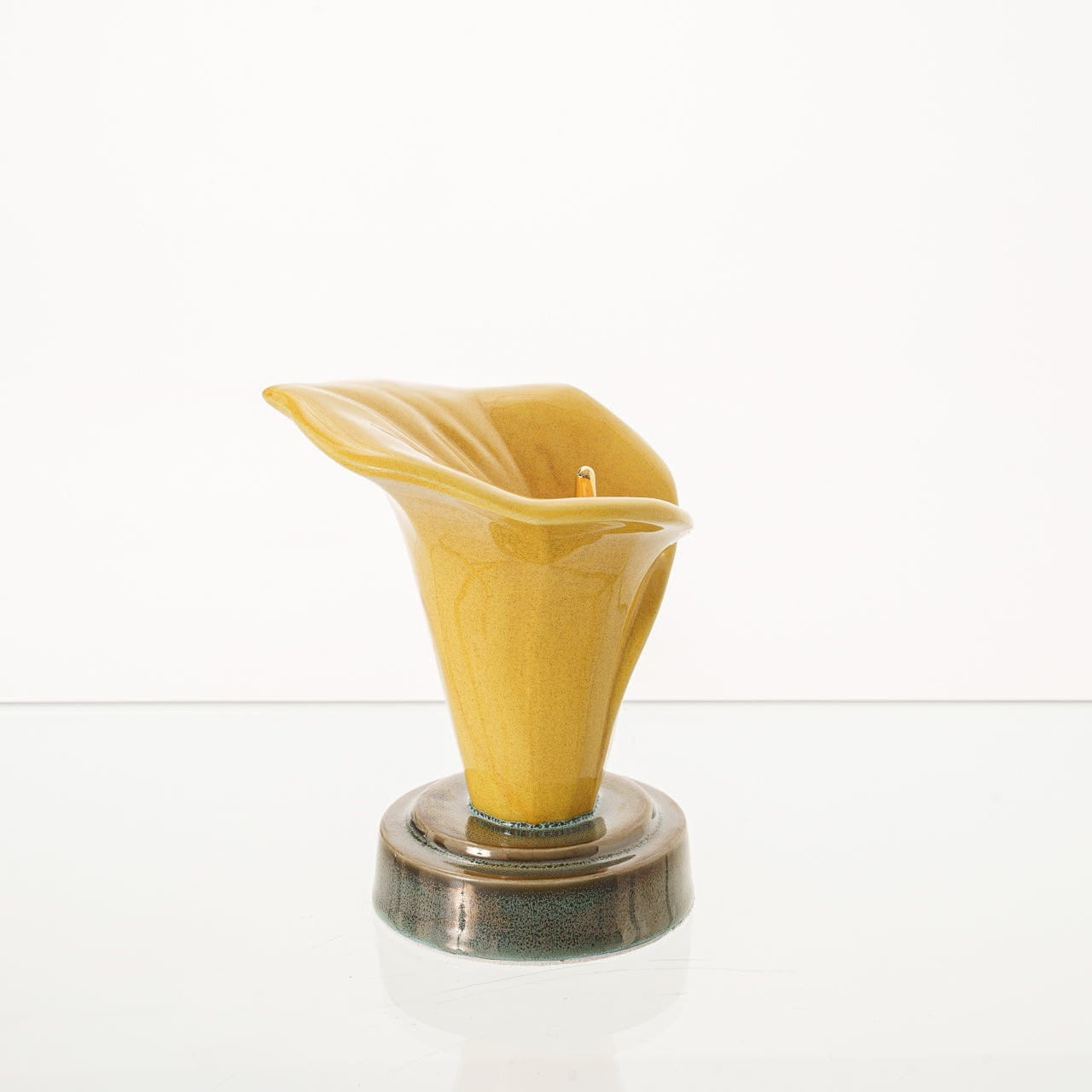 Calla Lily Keepsake Urn for Ashes in Amber Yellow