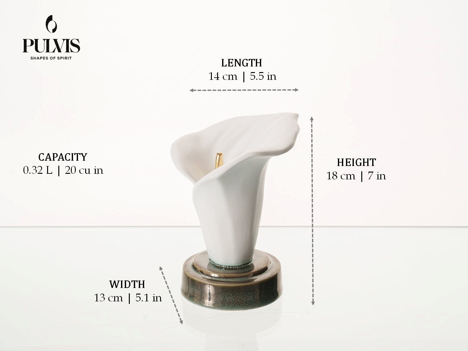 Calla Lily Keepsake Urn for Ashes in Blue