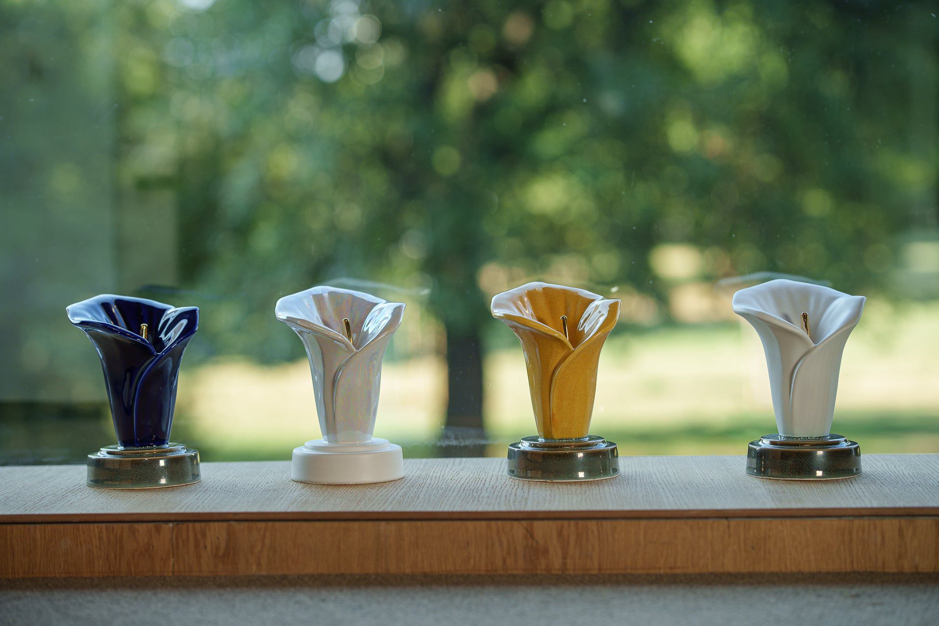 Calla Lily Keepsake Urn for Ashes in Matte White