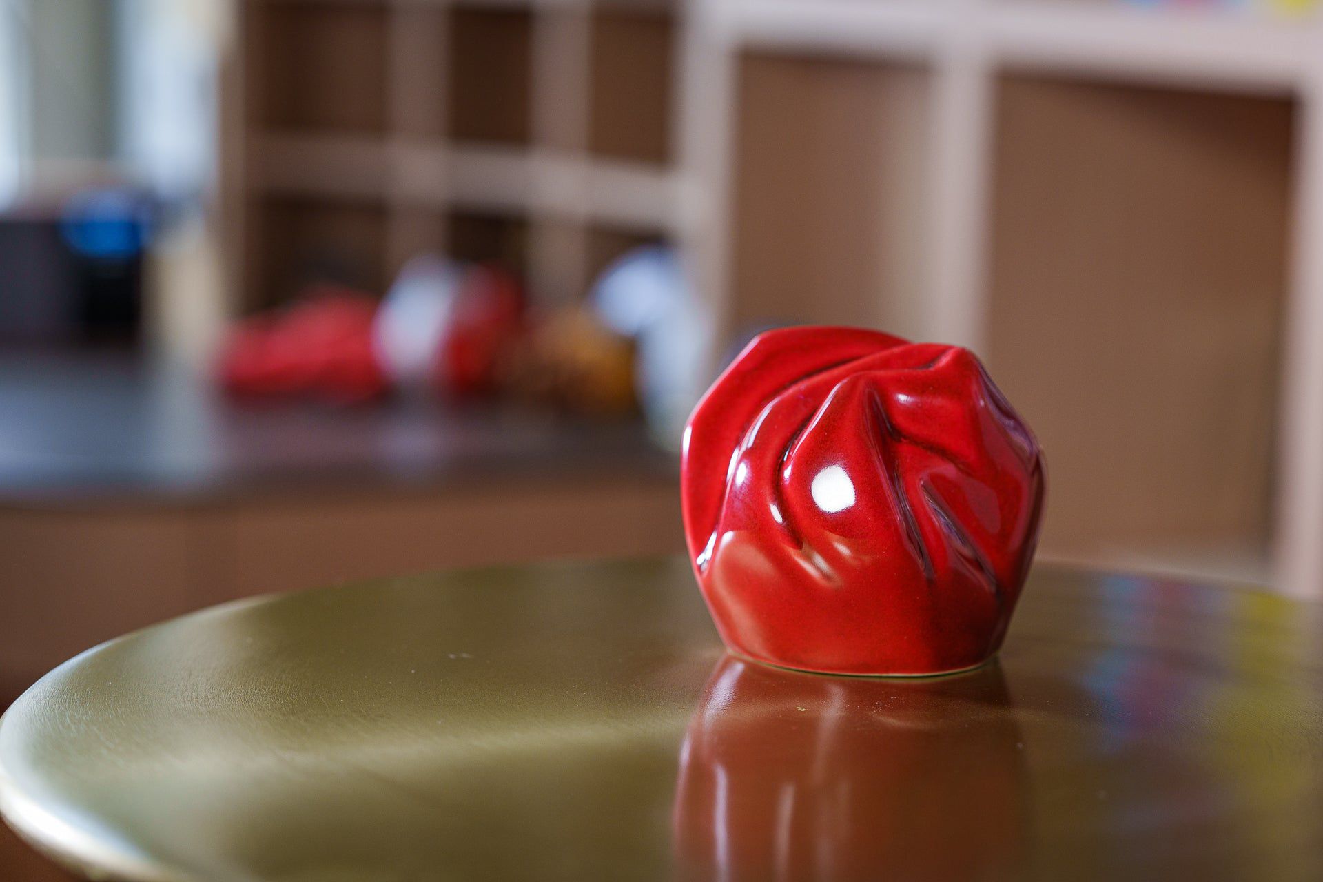 Precious Small Urn for Ashes in Red