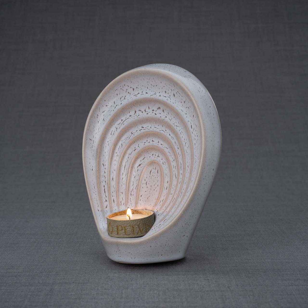 Guardian Angel Small Urn for Ashes in Beige Grey