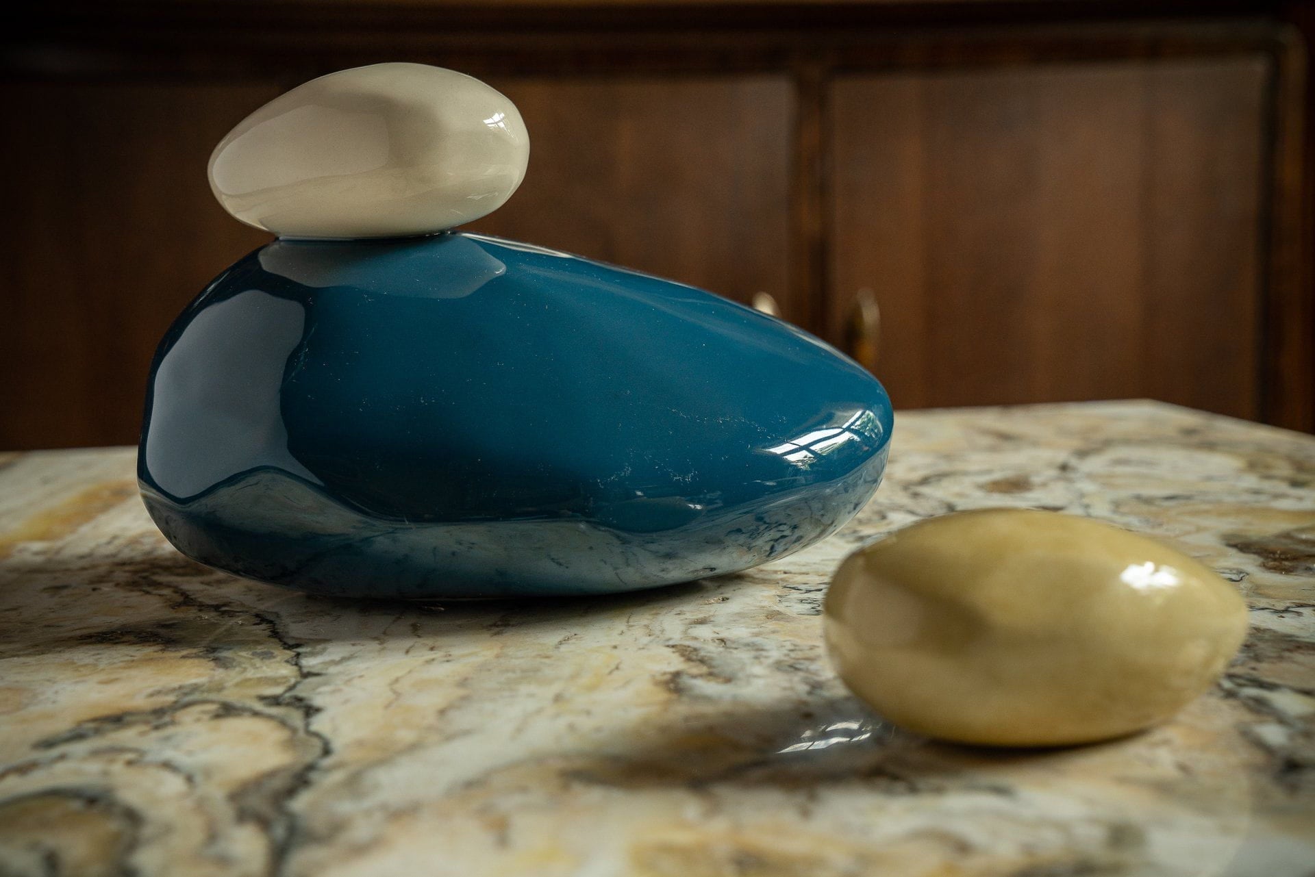 Pebbles Adult Cremation Urn for Ashes in Green