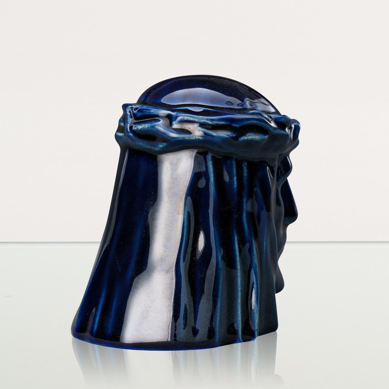 The Christ Mini Urn for Ashes in Metallic Blue