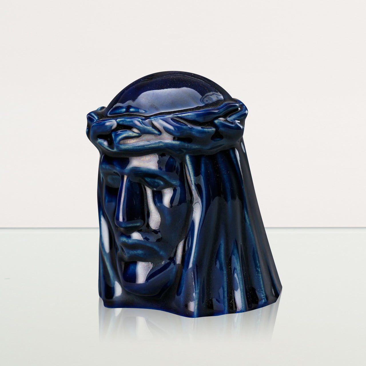 The Christ Mini Urn for Ashes in Metallic Blue